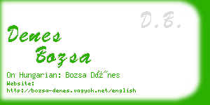 denes bozsa business card